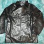 Mens Black long sleeve waist length jacket Black PU Leather jacket coat L-2X NWT