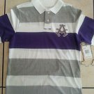 AKADEMIKS Purple White short sleeve polo shirt short Gray polo shirt XL NWT