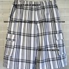 White plaid cargo shorts White Black stripe plaid cargo shorts S-XL