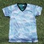 Green Gray Camouflage short sleeve V-neck T-shirt Elxr Camouflage V neck Tee M