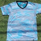 Aqua Gray Camouflage short sleeve V-neck T-shirt Elxr Camouflage V neck Tee 2X