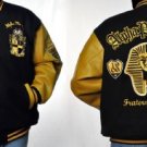 ALPHA PHI ALPHA Varisty Jacket Coat S-6X BLACK GOLD NWT