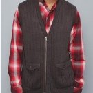 Mens brown sleeveless vest by HOT AIR Mens sleeveless cotton nylon vest  V neck