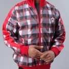 Mens Red long sleeve track jacket by MECCA Red Black Plaid Track Jacket NWT