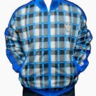 Mens Blue long sleeve track jacket by MECCA Blue Black Plaid Track Jacket NWT