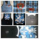 Aqua Black Sleeveless Dress Casual Vest Mens plaid design sleeveless Vest M-XL