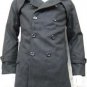 Mens Dark Gray long sleeve wool jacket Quater Length Wool Jacket Coat M-2X