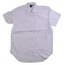 Mens white short sleeve button up shirt by Castlebury Military style XL