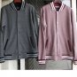 Red Cotton Long Sleeve Varsity Jacket Red Twill Pattern Varsity style coat S-3X
