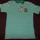 Green White short sleeve polo short ABLANCHE Green stripe polo shirt XL-3XL NWT