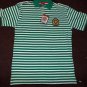 Green White short sleeve polo short ABLANCHE Green stripe polo shirt XL-3XL NWT