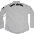 Mens white long sleeve button up shirt by Blac Label L-3X Pin Stripe Long sleeve