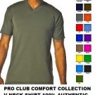 HEATHER GRAY SHORT SLEEVE V NECK T SHIRT by PRO CLUB COMFORT VNECK T SHIRT S-5X