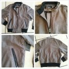 Brown plaid  long sleeve jacket Men's Tan Brown military style jacket coat XS-S
