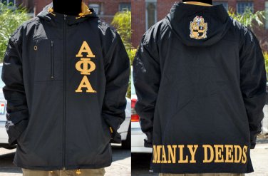 ALPHA PHI ALPHA WINDBREAKER JACKET Alpha Phi Alpha Black Hoody JACKET M-5X