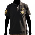 Freemason Masonic Mason Black Gold Short sleeve Polo Shirt Freemason Polo M-4X