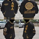 ALPHA PHI ALPHA Black Gold Jacket Alpha Phi Alpha Letterman Jacket M-4X