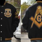 FREEMASON MASONIC MASON WOOL JACKET BLACK GOLD WOOL MASONIC JACKET L-4X