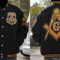 FREEMASON MASONIC MASON WOOL JACKET BLACK GOLD WOOL MASONIC JACKET L-4X