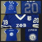 ZETA PHI BETA  short sleeve Football jersey Z-PHI-B Blue Football Jersey S-4X