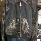 Black Brown Leather jacket Vintage Style Leather Denim Jean Jacket Coat L-2X