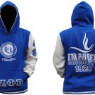 ZETA PHI BETA Blue White Hoodie Jacket Zeta Phi Beta Pullover Hoody Jacket  S-4X