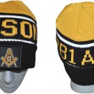 Masonic Mason Freemasonry Ski Cap Black Gold Masonic skull Cap Freemason #3