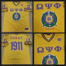Omega Psi Phi Gold short sleeve football jersey Q-Dog Gold Football Jersey M-5X