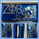 Zeta Phi Beta Blue RHINESTONE TRIFOLD CHECKBOOK CLUTCH WALLET PURSE CLUTCH