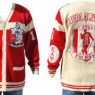 Kappa Alpha Psi Red Long Sleeve Cardigan sweater  NUPE PHI NU PI SWEATER