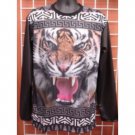 Sublimation Lion image long sleeve T-SHIRT Black sublimationT shirt M-2X