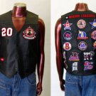 Mens black Sleeveless leather Vest Jacket Negro League Motorcycle Vest M-4X
