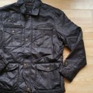 Dark Brown leather jacket Vintage style Quater Length leather Coat M