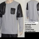 ENYCE GRAY LONG SLEEVE THERMAL CREW NECK T-SHIRT MENS FASHION THERMAL TEE L-3XL