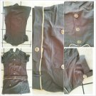 Womens Olive Green Military style Button Dress Lady's button up casual dress L