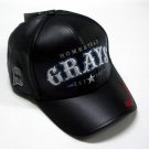 Negro League Black leather Baseball cap hat Homestead Grays baseball Cap Hat