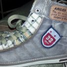 Green shell toe denim sneaker shoe Mens Green High Top Canvas sneaker shoe 10US