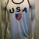 USA Flag Tank Top Mens American Soccer Tank White USA Soccer Tank top S-2X #1
