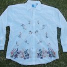 Brooklyn Express White long sleeve button up shirt Stiched design dress shirt XL