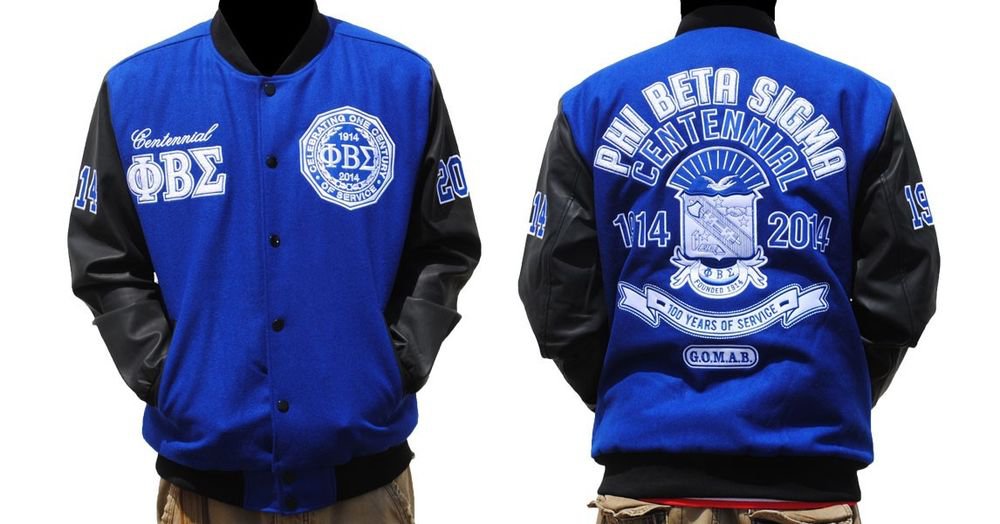 Phi Beta Sigma 100 YEAR Centennial Varsity Jacket Blue Black Wool ...