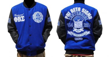 Phi Beta Sigma 100 YEAR Centennial Varsity Jacket Blue Black Wool Varsity M-5X