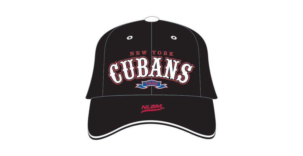 Negro League Black leather Baseball cap hat New York Cubans baseball ...