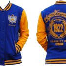 SIGMA GAMMA RHO Blue Gold fleece Jacket Sigma Gamma Rho Baseball Jacket S-4X #1