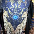 Sublimation Cheetah image long sleeve T-SHIRT Black sublimationT shirt M-2X