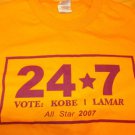 Los Angeles Laker's 2007 All-star Kobe Bryant  Lamar Odom T shirt Vingtage