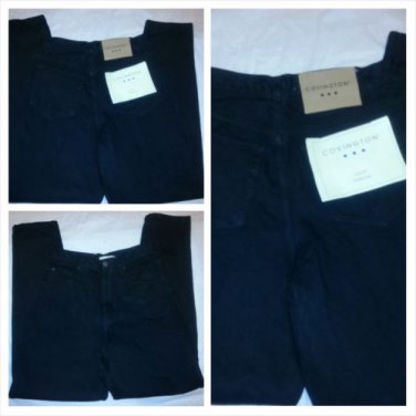 MENS BLACK DENIM JEAN PANTS BLACK LOOSE FIT STRAIGHT LEG JEAN PANTS 28WX30L NEW