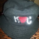 Women's Black Rocawear Bucket Hat Hearts Terry Cloth Bucket Hat One size NWT