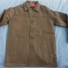 Mens tan leather long sleeve  jacket Vintage style Quater Length leather Coat M