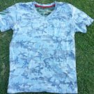Gray Camouflage short sleeve V-Neck T shirt Camouflage V neck Pocket T-shirt XL