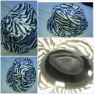 Unisex Zebra Print Fedora Mens Womens Casual Fedora Cap Hat Fedora Hat NWOT 58CM